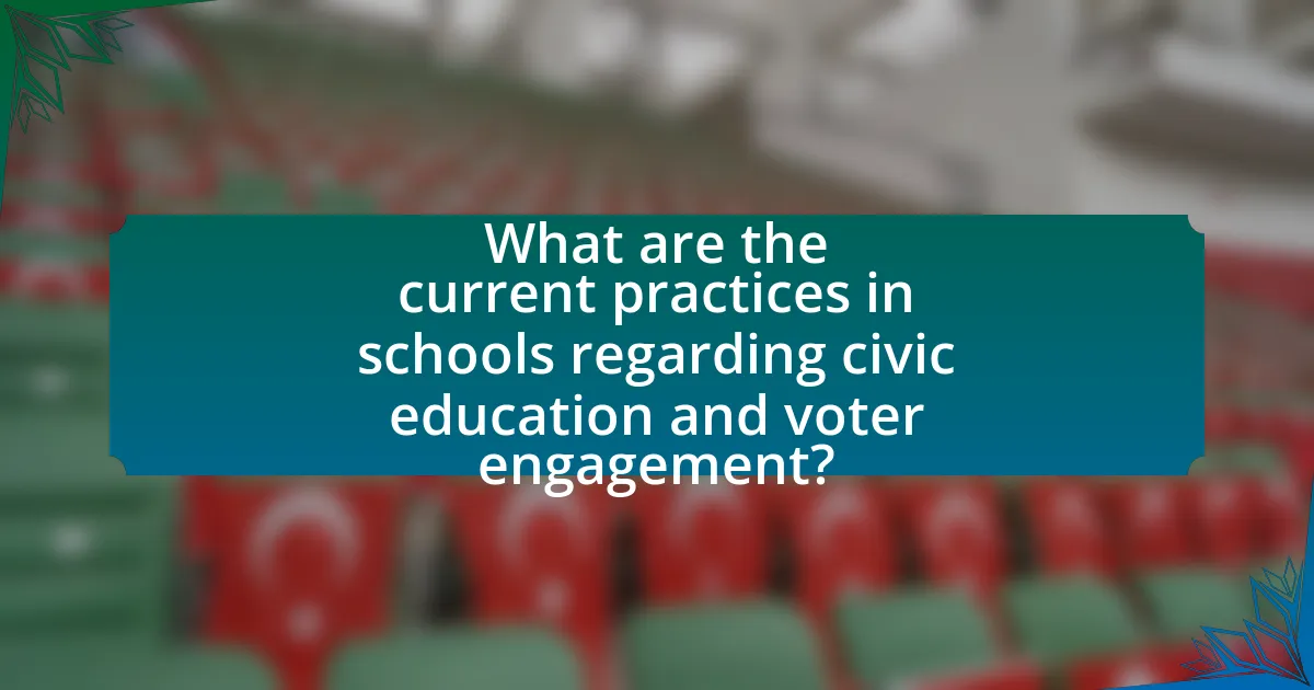 What are the current practices in schools regarding civic education and voter engagement?